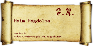 Haim Magdolna névjegykártya
